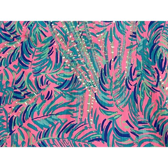Lilly Pulitzer Girls Mini Mila Shift Dress, Blue, Pink, Tropical, Size 12 - Picture 3 of 13